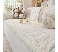 Housses de canapé épaisses lavables - Housse de canapé universelle en molleton de coton doux 1, 2 ou 3 places, housse de canapé antidérapante, housses de (Size:105*210CM/41.3*82.67IN,Color:Blanc)