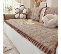 Housses de canapé épaisses lavables - Housse de canapé universelle en molleton de coton doux 1, 2 ou 3 places, housse de canapé antidérapante, housses de coussin(Size:70*210CM/27.5*82.67IN,Color:Kaki)