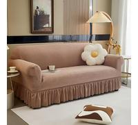 Housses de canapé extensibles élégantes avec jupe, ajustement universel, douces et confortables, belle décoration d'intérieur, design élégant à volants, parfaites pour la rénovation du salon, faciles