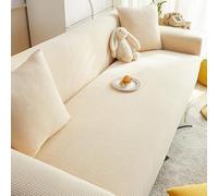 Housses de canapé Extensibles pour canapé à 3 Coussins avec Bas élastique, Protection de mobilier pour Animaux,Beige,Quadruple