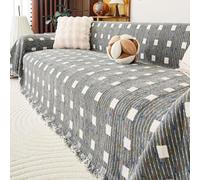 Housses De Canapé Extra Larges, Glands De Couverture De Canapé | Housse De Protection De Meubles Respectueuse Des Animaux De Compagnie, Couverture De Canapé Lavable(Gray,180x260cm)