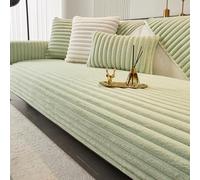 Housses de canapé hautement extensibles doublées de polaire pour canapés 1/2/3 places Housses de canapé ultra-douces Housses de canapé antidérapantes (Size:90*210CM/35.4*82.67IN,Color:Vert)