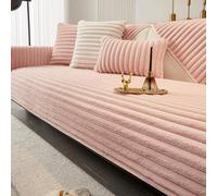 Housses de canapé hautement extensibles doublées de polaire pour canapés 1/2/3 places Housses de canapé ultra-douces Housses de canapé antidérapantes Hou(Size:90*210CM/35.4*82.67IN,Color:Rose)