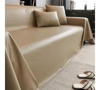 Housses de canapé imperméables en cuir synthétique pour canapé sectionnel et causeuse, protecteurs de futon en forme de L lavables, 180 x 410 cm, couleur champagne et protection élégante de meubles