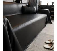 Housses de canapé imperméables en cuir synthétique pour sectionnel et causeuse, protecteurs de futon lavables en forme de L, noir, 180,3 x 381 cm, élégantes et housses de canapé