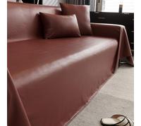 Housses de canapé imperméables en cuir synthétique pour sectionnel et futon - Protections lavables en forme de L - 180,3 x 400 cm - Vin rouge vin