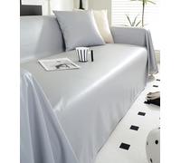 Housses de canapé imperméables en similicuir pour sectionnel et causeuse, protecteurs de futon en forme de L lavables, gris clair, 180 x 381 cm, protection de meubles élégante