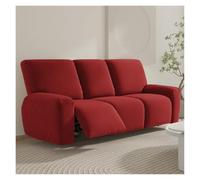 Housses de canapé inclinables extensibles en tricot, douces et solides | Housse de protection de meubles antidérapante avec fond élastique for enfants, chats, chiens(Red,3 posti)