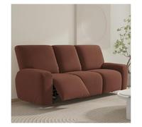Housses de canapé inclinables extensibles en tricot, douces et solides | Housse de protection de meubles antidérapante avec fond élastique for enfants, chats, chiens(Red Brown,3 posti)