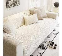 Housses de canapé lavables, Couverture de canapé en Velours Polaire, protège-canapé antidérapant pour Meubles, pour Animaux et Enfants Beige 45x45cm Pillow Cover