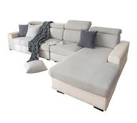Housses de canapé lavables en velours côtelé pour canapé sectionnel ou en L, housse de canapé magique en velours extensible, pour canapé à 3 coussins, grande protection de chaise longue, grise