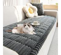 Housses De Canapé pour Animaux De Compagnie Drôles Et Pelucheuses pour Canapé, Tapis pour Chien Et Animal De Compagnie, Housse De Protection en Coton, Housse De Canapé Antidérapante,Noir,6XL