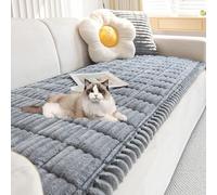 Housses De Canapé pour Animaux De Compagnie Drôles Et Pelucheuses pour Canapé, Tapis pour Chien Et Animal De Compagnie, Housse De Protection en Coton, Housse De Canapé Antidérapante,Gris,5XL