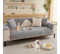 Housses De Canapé Simples Et Texturées En Peluche - Couleur Unie, Antidérapantes Et Moelleuses, Pour Canapés Sectionnels À 2, 3 Ou 4 Coussins, Adaptées Aux Animaux De Compagnie(Grayb,110*180cm/43*71in