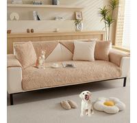 Housses De Canapé Simples Et Texturées En Peluche - Couleur Unie, Antidérapantes Et Moelleuses, Pour Canapés Sectionnels À 2, 3 Ou 4 Coussins, Adaptées Aux Animaux De Compagnie(Curryb,70*90cm/27.6*35.