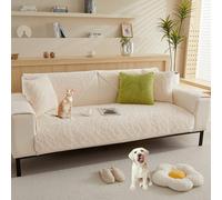 Housses De Canapé Simples Et Texturées En Peluche - Couleur Unie, Antidérapantes Et Moelleuses, Pour Canapés Sectionnels À 2, 3 Ou 4 Coussins, Adaptées Aux Animaux De Compagnie(Beigeb,70*120cm/27.6*47