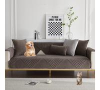 Housses De Canapé Universelles Simples 2024-1/2/3/4 Places en Forme De L, Lavables Et Adaptées Aux Chiens(Dgrey,110 * 160cm)