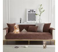 Housses De Canapé Universelles Simples 2024-1/2/3/4 Places en Forme De L, Lavables Et Adaptées Aux Chiens(Brown,110 * 110cm)