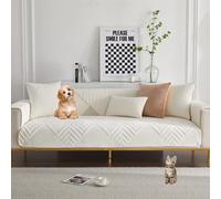 Housses De Canapé Universelles Simples 2024-1/2/3/4 Places en Forme De L, Lavables Et Adaptées Aux Chiens(Cream,110 * 110cm)