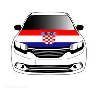 Housses De Capot De Drapeau De Croatie À La Mode Pour Voitures - Motif De Drapeaux À Rayures Rouges, Blanches Et Bleues, Les Tissus En Polyester Élastiques Peuvent Être Lavés, Convient À Une