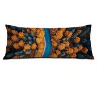 Housses de Ccoussin de Positionnement Latéral 40 x 145 cm, Automne Traversin 145 cm, Maintien Optimal des Cervicales Taie d'oreiller, Lin Doux Taie de Traversin, pour Salon Lit Canapé, Arbre B-1846