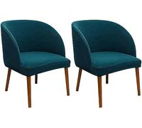 Housses De Chaise À Dossier Incurvé Jacquard Housse De Fauteuil Latéral En Plastique Extensible Couverture De Chaise De Vanité Housse De Chaise De Salle À Manger En Demi-cercle Pour Salon ( Color : Gr