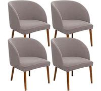 Housses De Chaise À Dossier Incurvé Jacquard Housse De Fauteuil Latéral En Plastique Extensible Couverture De Chaise De Vanité Housse De Chaise De Salle À Manger En Demi-cercle Pour Salon ( Color : Ta