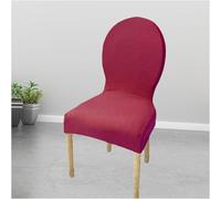 Housses de chaise avec dossier rond couleur unie 1/2/3/4 pièces housses de chaise pour chaises de table spéciales sans accoudoirs pieds en bois massif housses de chaise latérales ovales,4PCS,C