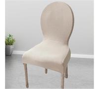 Housses de chaise avec dossier rond couleur unie 1/2/3/4 pièces housses de chaise pour chaises de table spéciales sans accoudoirs pieds en bois massif housses de chaise latérales ovales,2PCS,A
