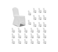 vidaXL Housses de chaise Blanc – 30 pcs – Lavable à 40 °C – Élastique et déhoussable