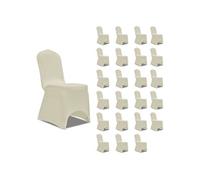 Housses de chaise - - Crème - 24 pcs - Lavable à 40 °C - Elastique et déhoussable