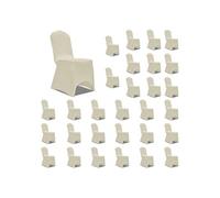 Housses de chaise - - Crème - 30 pcs - Lavable à 40 °C - Elastique et durable