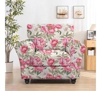 Housses de chaise d'appoint du milieu du siècle avec housse de coussin - Ensemble de canapé extensible moderne à imprimé floral botanique élastique pour salon, chambre à coucher, bureau (#3, trois