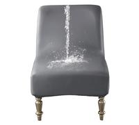 Housses de chaise d'appoint sans accoudoirs - Housse de chaise sans accoudoirs imperméable en cuir synthétique pour salon, salle à manger, hôtel (gris clair)