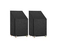 vidaXL Housses de chaise de jardin 2 pcs 8 œillets 65x65x80-120 cm PE 3155386 Noir G