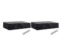 Housses de chaise de jardin 8 œillets 2 pcs 218 x 77 x 55 cm Noir G