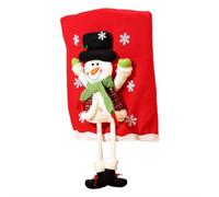Housses de chaise de Noël 3D mignonnes sur le thème de Noël, décorations de Noël pour salle à manger, Père Noël, bonhomme de neige, renne, housses de chaise pliantes