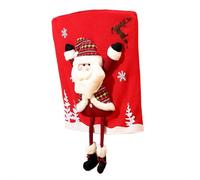 Housses de chaise de Noël 3D mignonnes sur le thème de Noël, décorations de Noël pour salle à manger, Père Noël, bonhomme de neige, renne, housses de chaise pliantes