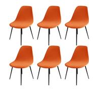 Housses de Chaise de Salle à Manger Extensible en Velours, Lot de 2/4/6, Housse de Chaise de Salle à Manger, Housse de Chaise de Cuisine Élastique, Housse de Chaise de Bureau Lavable, Orange, 6 Pièces