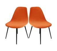 Housses de Chaise de Salle à Manger Extensible en Velours, Lot de 2/4/6, Housse de Chaise de Salle à Manger, Housse de Chaise de Cuisine Élastique, Housse de Chaise de Bureau Lavable, Orange, 2 Pièces