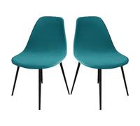 Housses de Chaise de Salle à Manger Extensible en Velours, Lot de 2/4/6, Housse de Chaise de Salle à Manger, Housse de Chaise de Cuisine Élastique, Housse de Chaise de Bureau Lavable, Vert, 2 Pièces