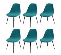 Housses de Chaise de Salle à Manger Extensible en Velours, Lot de 2/4/6, Housse de Chaise de Salle à Manger, Housse de Chaise de Cuisine Élastique, Housse de Chaise de Bureau Lavable, Vert, 6 Pièces