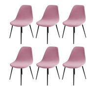 Housses de Chaise de Salle à Manger Extensible en Velours, Lot de 2/4/6, Housse de Chaise de Salle à Manger, Housse de Chaise de Cuisine Élastique, Housse de Chaise de Bureau Lavable, Rose, 6 Pièces