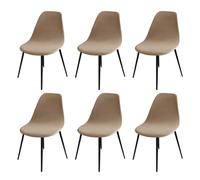 Housses de Chaise de Salle à Manger Extensible en Velours, Lot de 2/4/6, Housse de Chaise de Salle à Manger, Housse de Chaise de Cuisine Élastique, Housse de Chaise de Bureau Lavable, Marron, 6 Pièces