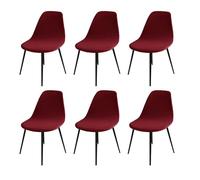 Housses de Chaise de Salle à Manger Extensible en Velours, Lot de 2/4/6, Housse de Chaise de Salle à Manger, Housse de Chaise de Cuisine Élastique, Housse de Chaise de Bureau Lavable, Rouge, 6 Pièces