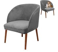 Housses de Chaise de Salle À Manger Modernes en Velours À Dossier Incurvé, Housse de Protection pour Fauteuil Pivotant À Dossier Rond pour Cuisine, Salon, Bureau(Gray,2PCS)