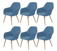 Housses de chaise de salle à manger modernes - Housses d'accoudoirs extensibles pour chaises à dossier incurvé, amovibles et lavables - Protection de meubles élégante pour salle à manger, salon (Blu-a
