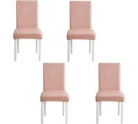 Housses De Chaise De Salle Diig Ensemble De 2/4 Ou 6, Housses De Chaise Diig en Cuir Artificiel Extensible, Housses De Chaise en Faux PU Imperméables à L’Huile Amovibles Lav, Pink, Pack of 4