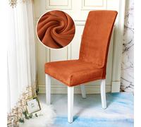 Housses De Chaise En Tissu Velours Brillant,Taille Universelle,Housses De Siège Commandées,Housses Bon Marché Pour Salle À Manger,1 Pièce,2 Pièces,4/6 Pièces - Type Velvet-Orange-1 Pc