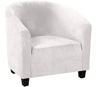 Housses de Chaise en Velours pour fauteuils, Chaise de Club très Extensible, Housse de Fauteuil résistant à l'usure, Housse Difficile à Piller pour Bar, comptoir(White)